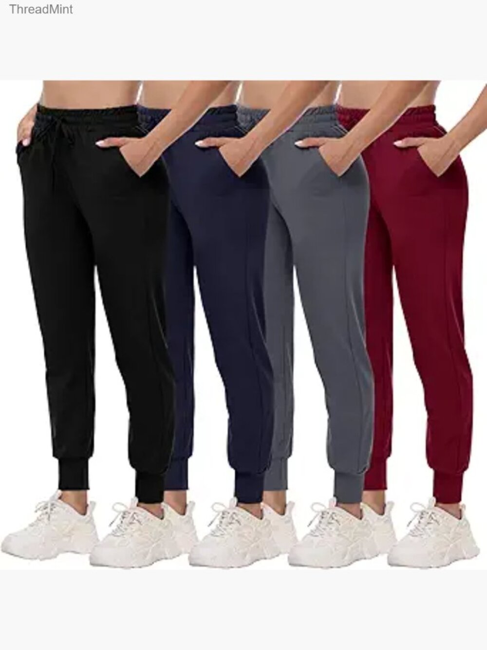 4 Pack Joggers for Women - Sweatpants with Pockets Lightweight Comfy Yoga Pants